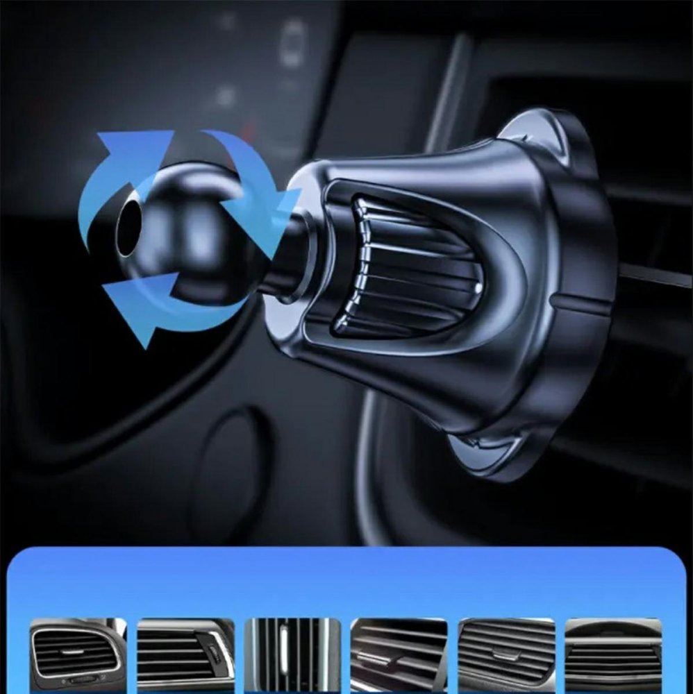 Car phone holder for air vent, universal mount, black (3)