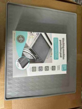Anti-Slip Silicone Washing Machine Mat with Raised Edge 59x49 cm, Grey