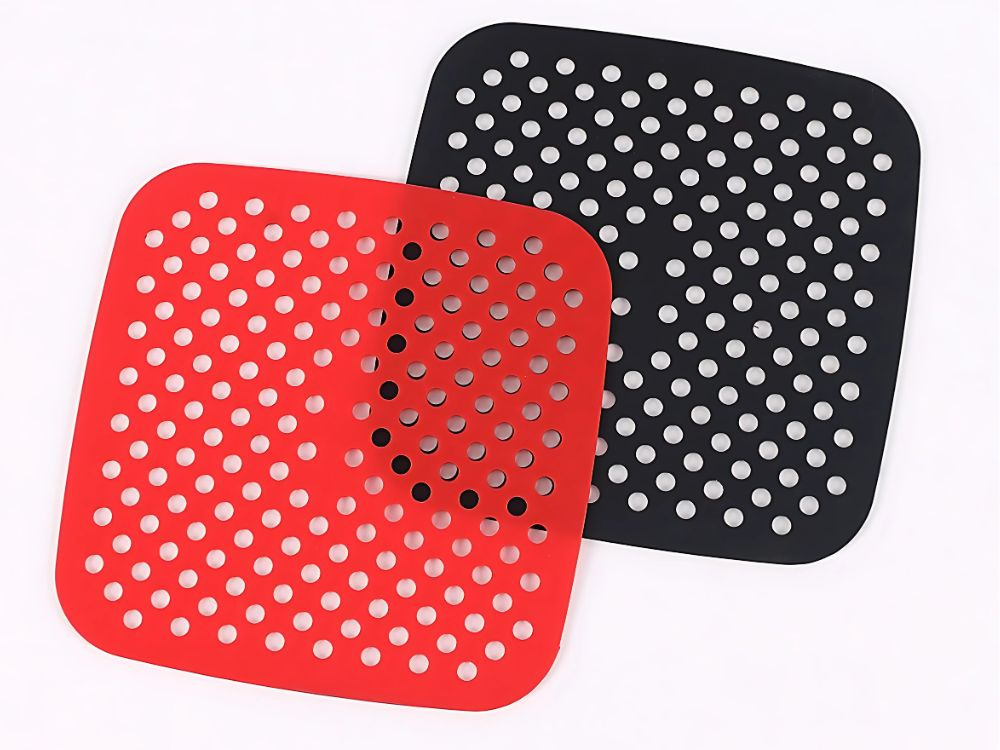 Silicone air fryer liner, square, 21 cm, red or black (0)